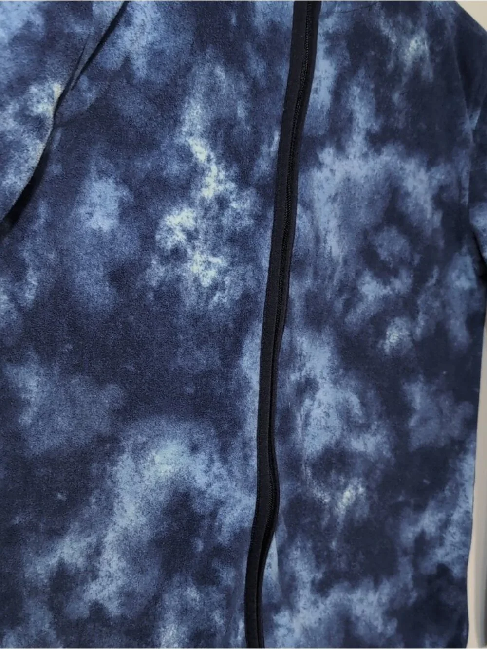 OshKosh Bgosh Boys Blue Tie Dye Fleece Jacket Size 12 Full Zip Mock Neck Sweater